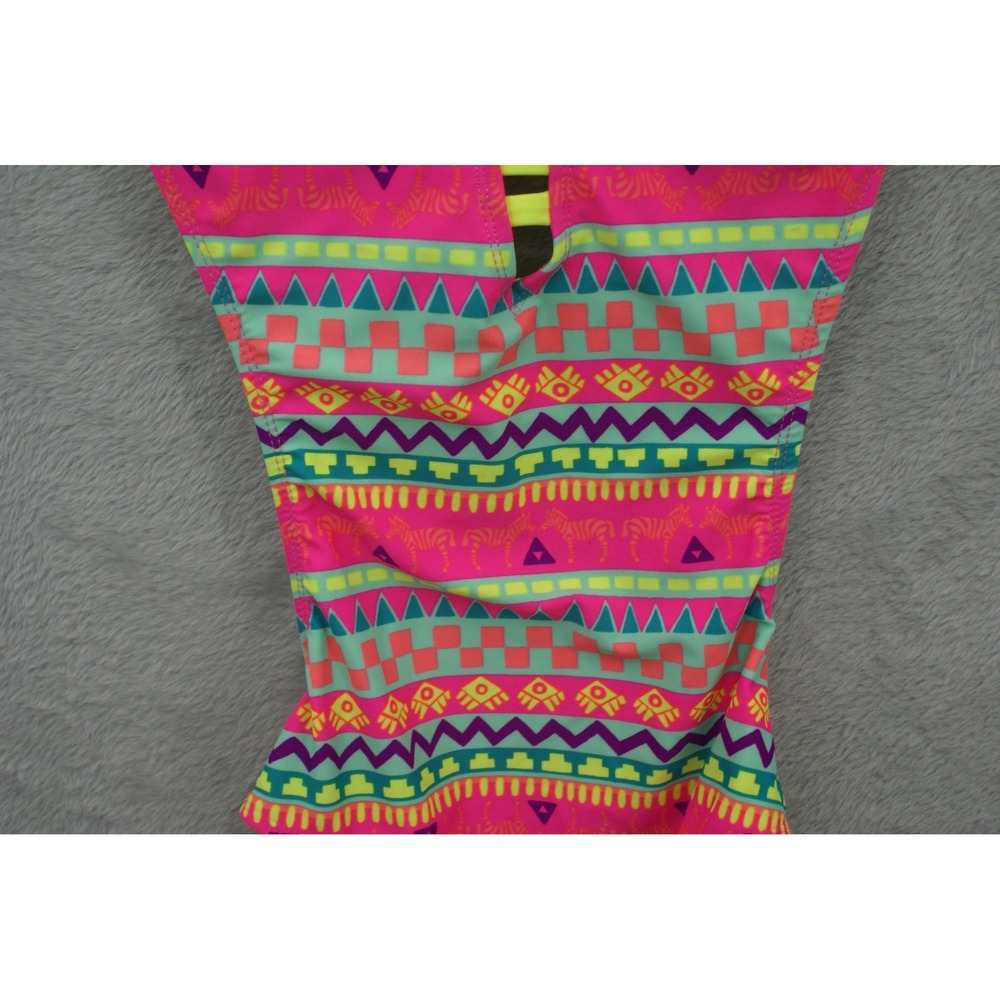OP Ocean Pacific Womens Neon Tribal Print Monokini Cutout Swimsuit Multi M 7-9 - Picture 13 of 13